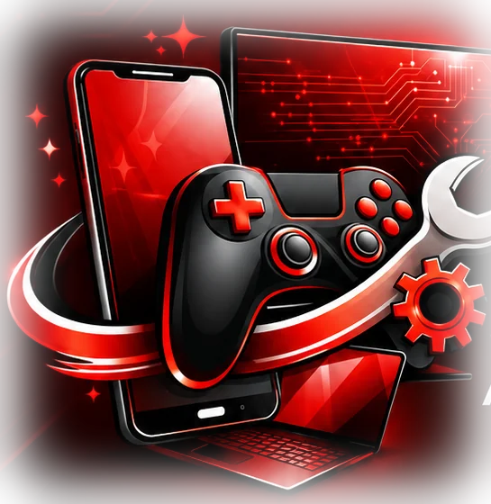 Celular, notebook, controle de videogame e ferramentas da DBS